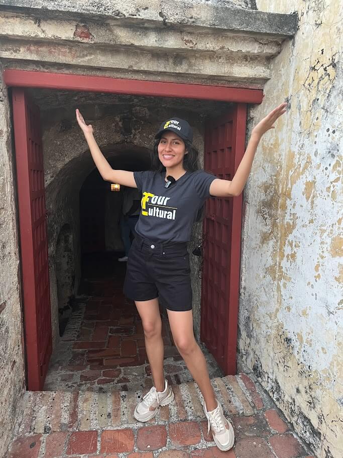 Roxeus exploring the tunnels at Castillo San Felipe de Barajas in Cartagena, Colombia.