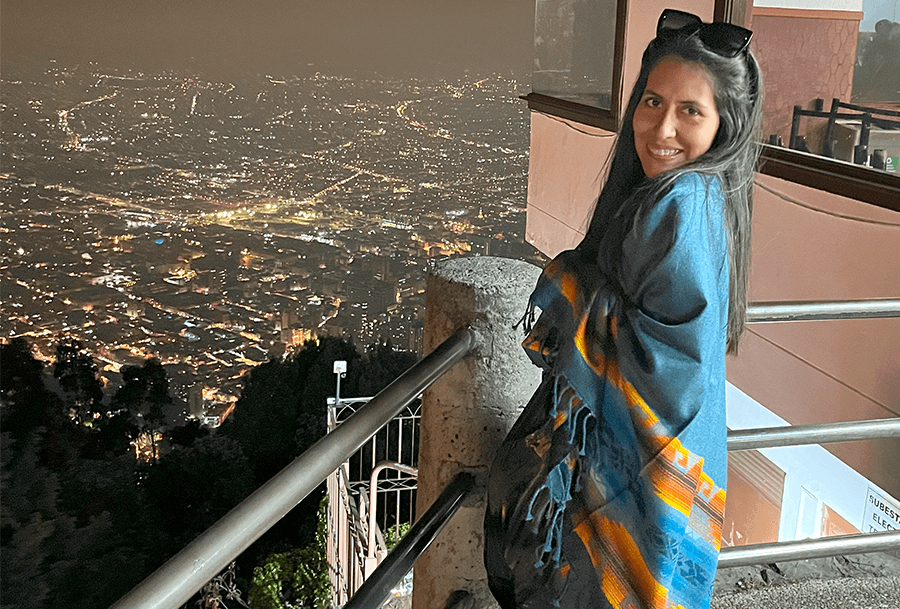 Roxeus enjoying the night view from Monserrate in Bogota, Colombia.